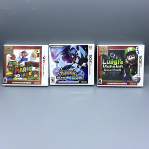 Nintendo 3DS DS Lot Of 3 Game Cases Mario , Luigi , Pokemon Ultramoon CASES ONLY