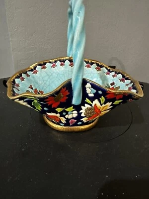 Emaux de Longwy Panier ancien art déco - Photo 1/3