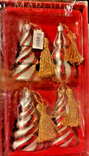 Marquis by Waterford Candy Cane Tree Ornaments, Set of 4 NEW IN THE BOX 