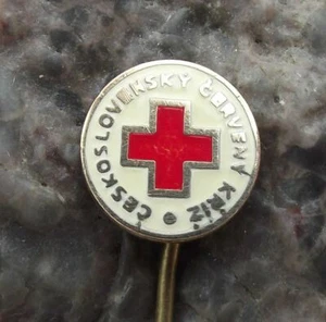 Antique Red Cross Association of Czechoslovakia Members Uniform Pin Badge - Picture 1 of 6