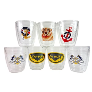 Vintage X7 Tervis Cups Insulated Tumblers 12 oz Sailing Captain 1st Mate Anchors - Picture 1 of 10