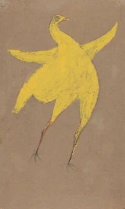 Yellow Chicken : Bill Traylor : c. 1930s : Archival Quality Art Print - Picture 1 of 1