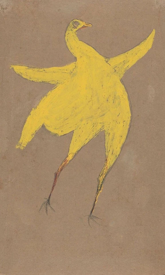 Yellow Chicken : Bill Traylor : c. 1930s : Archival Quality Art Print - Image 1 of 1