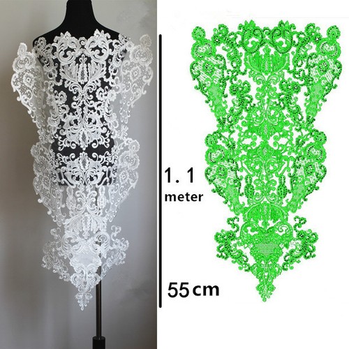 OFF WHITE Abito da sera da sposa floreale bianco sporco applique ricamo costume motivo pizzo 1 pz