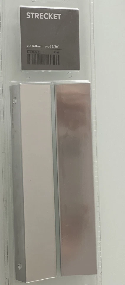 2x IKEA STRECKET Tür Front Griffe Griff Aluminium 190mm silber 401.167.01