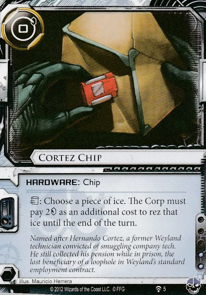 ANDROID NETRUNNER CARD  - CORTEZ CHIP #005 - Image 1 of 1