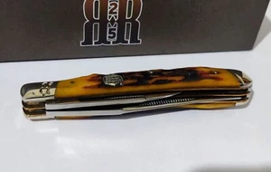 GENUINE STAG TRAPPER HUNTING POCKET KNIFE W/ DISPLAY CASE R.R. !!! - Picture 1 of 6