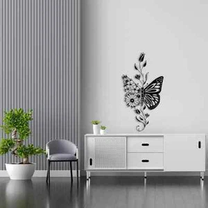 Flow Lebensbaum schwarz Metall Wandbild Wohndeko Indoor Outdoor Deko Geschenk - Bild 1 von 20