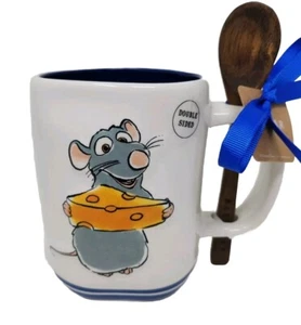 Rae Dunn DISNEY LE Petit CHEF Remy Bon Appetit Mug Double Sided W/ SPOON NEW! - Picture 1 of 5