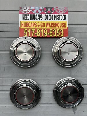 1970  Oldsmobile Cutlass 442 88 98 F85 ” Set Of 4 Poverty Rare 14” Hubcaps Oem - Image 1 of 4