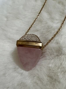 Women's Michael Kors MKJ5252791 Rose Gold Blush Rush Pyramid Stone Necklace - Picture 1 of 8