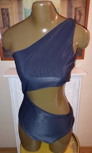 NWT $148. BEACH RIOT swimsuit CELINE ONE PIECE BLACK ribbed CUT OUT size L - Picture 1 of 3