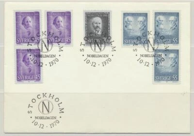 Sweden Sc. 878 - 882 Winners of the 1910 Nobel Prize on 1970 FDC - Image 1 of 2