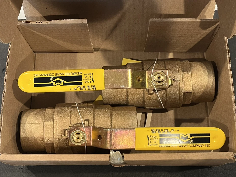 (Box 2) 2” Solder, Standard Port, Bronze Ball Valves, 600WOG 150WSP, MADE IN USA - Image 1 of 4