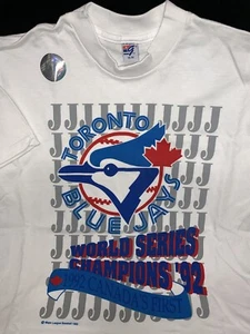 VINTAGE TORONTO BLUE JAYS 1992 WORLD SERIES CHAMPIONS MLB T-SHIRT SIZE M-L Neu ohne Etikett - Bild 1 von 6