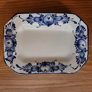 RCCL Portugiesische handbemalte Schmuckstück Seifenschale weiß und kobaltblau Blumenrand - Bild 1 von 6