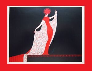ERTE Alphabet Cloak Red Robe Romain de Tirtoff Art Deco Lithograph Print