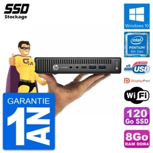 Ultra Mini PC HP 600 G2 DM Pentium G4400T RAM 8Go SSD 120Go Windows 10 Wifi - Photo 1/8