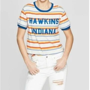 Camiseta a Rayas Stranger Things Hawkins Indiana, XL, NUEVA SIN ETIQUETAS - Imagen 1 de 4
