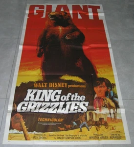 Original 1970 Walt Disney KÖNIG DER GRIZZLIES 3-Blatt Filmplakat USA 77"x39" - Bild 1 von 4