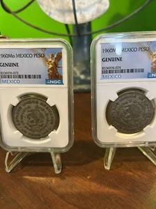 1960 Mo Mexico 1 Peso BU GENUINE NGC CERTIFIED MEXICO  - Picture 1 of 4
