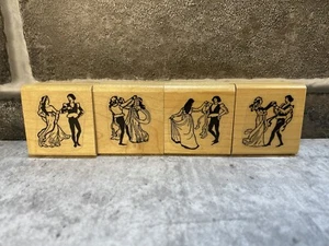 Lot 4 alte Gummistempel - Paare tanzen / selten - Bild 1 von 5
