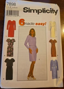 Simplicity 7898 Misses'/Miss 6 Petite Dresses Sizes 8 - 10 - 12 NEW - Picture 1 of 5