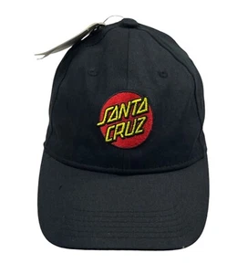 SANTA CRUZ Cap Hat Classic Black with Red Dot Elastic Band BNWT Youth OSFM - Picture 1 of 10