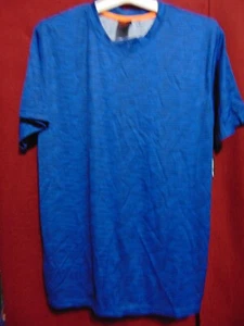 ZONE PRO Size M Mens Blue & Black Marled Short Sleeve Wicking Fabric NEW - Picture 1 of 7