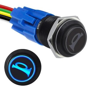 Interruptor de botón momentáneo de botón de bocina 12V 16MM para modificación de coche - Imagen 1 de 7