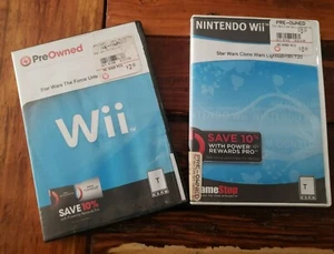 Star Wars Nintendo Wii lotto 2 giochi The Force Unleashed 2 e Clone Wars Lightsab - Foto 1 di 4