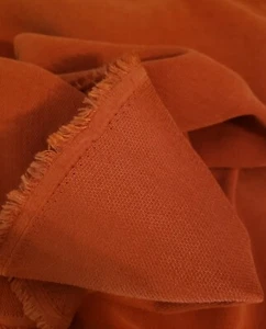 TANGERINE ORANGE SOFT BRUSHED TWILL 1.5 YRD. COTTON REMNANT FABRIC - Picture 1 of 3