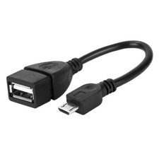 10cm Short Micro USB Male Host to USB 2.0 Female OTG Cable Adapter Android Black