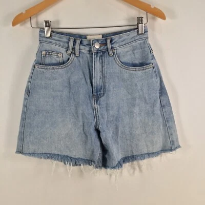 Insight Mujer Denim Shorts Talla 24 Aus 6 Azul Cintura Alta Algodón 079532 Foto 1 de 4