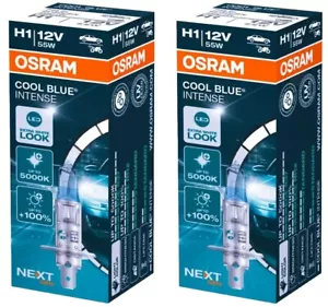2pcs OSRAM H1 Cool Blue INTENSE NextGeneration 5000K +100% 12V 55W P14.5s - Picture 1 of 1