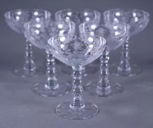 Vtg Duncan Miller Champagne Tall Sherbets First Love Set of 6 - Picture 1 of 10