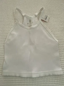 Camiseta sin mangas FREE PEOPLE MOVEMENT Crop Run para mujer talla M/L espalda deportiva NUEVA - Imagen 1 de 9