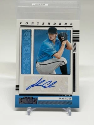 2021 Panini Contenders Jake Eder Auto Miami Marlins CA-JE - Image 1 of 2