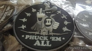 PHANTOM II - F-4 - NEW HAF - " PHUCK'EM ALL" GLOW IN THE DARK - 3D PVC PATCH - Picture 1 of 6