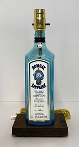 Bombay Sapphire 1.75L Table Desk LAMP Bar Lounge Game Room Liquor Bottle Decor - Picture 1 of 4