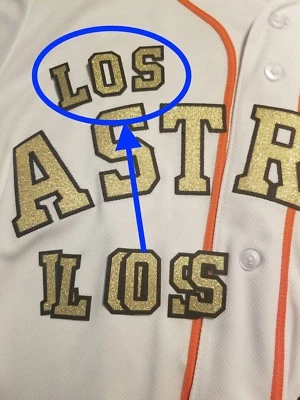 "LOS" Houston Astros Gold Jersey Number lettering kit -Championship jersey patch - Image 1 of 3