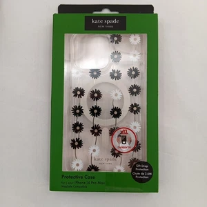Kate Spade iPhone Case 14 Pro Max MagSafe Clear Black White Daisy Daisies Floral - Picture 1 of 8