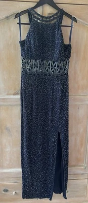 Vestido Scala SILK Forrado Cuentas Corte Cintura Formal Crucero Hasta el Suelo Baile de graduación S? Foto 1 de 4