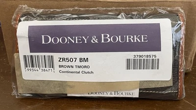 Dooney & Bourke pebble Grain Continental Clutch Wallet Brown t'moro No box NWT - Image 1 of 4