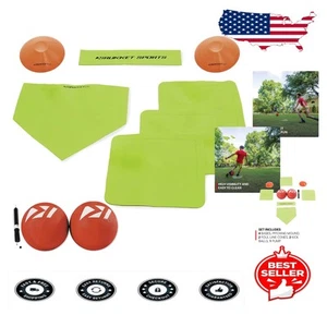 Complete Rukket Kickball Bundle - 4 Bases, 2 Kickballs & Air Pump for Play - Picture 1 of 8