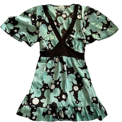 Vintage Maurices Blouse Fairy Babydoll Floral Y2K 90s Tunic Tie Back Top Whimsy - Image 1 of 4