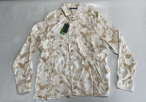 NEW-Size XXL Mens Perry Ellis LongSleeve Button Down Shirt EcoVero Viscose White - Picture 1 of 12