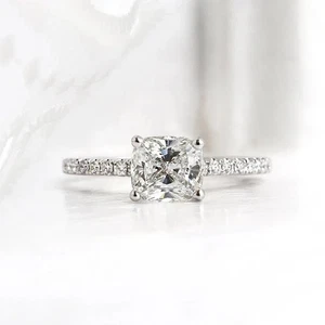 1.5 CT Elongated Cushion Cut Moissanite Ring,925 sterling silver,Engagement Ring - Picture 1 of 5
