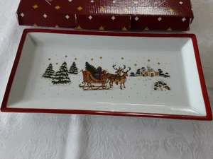 Hutschenreuther HAPPY WINTERTIME  Red Kuchenplatte  - Stollenplatte eckig 36 cm - Bild 1 von 3