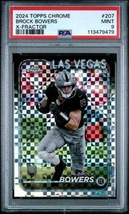 2024 Topps Chrome Brock Bowers #207 X-Fractor RC PSA 9 - Bild 1 von 2